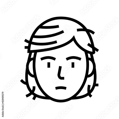hair damage disease line icon vector. hair damage disease sign. isolated contour symbol black illustration