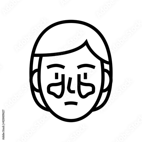 sinusitis disease line icon vector. sinusitis disease sign. isolated contour symbol black illustration