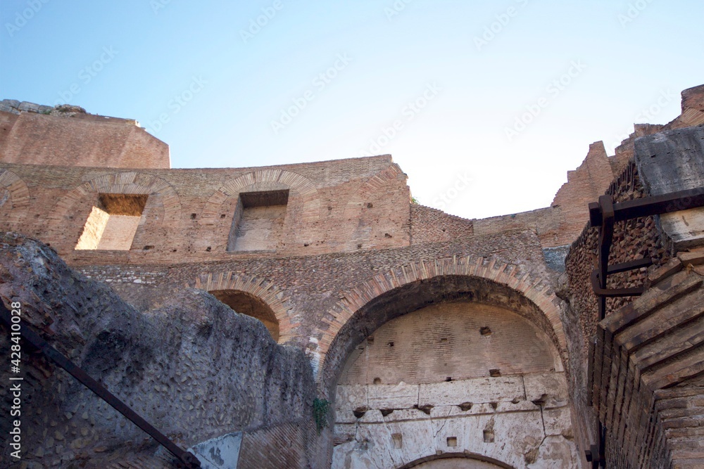 coliseum of rome interior exposed ancient brick