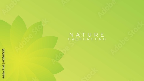 Natural background with yellow gradient base color and yellow green gradation flowers. vector illustration