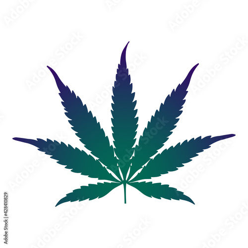 Marijuana leaf silhouette. isolated on white. Vector illustration.