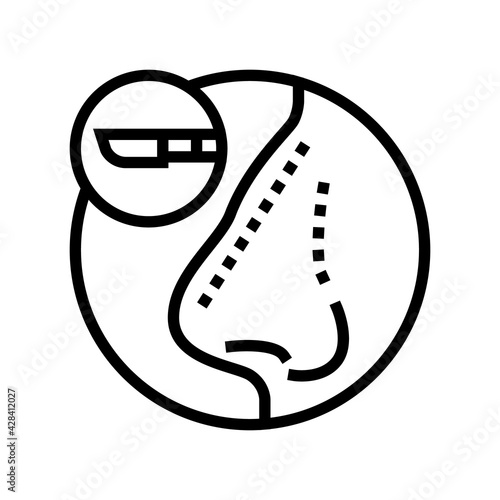 rhinoplasty treatment line icon vector. rhinoplasty treatment sign. isolated contour symbol black illustration