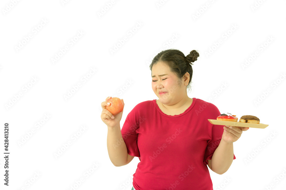 Asian obese women are overweight. With various emotions for herself, eating and exercise Asian obese women are overweight. With various emotions for herself, eating and exercise