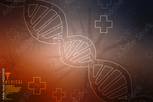 2d render of dna structure  abstract background 