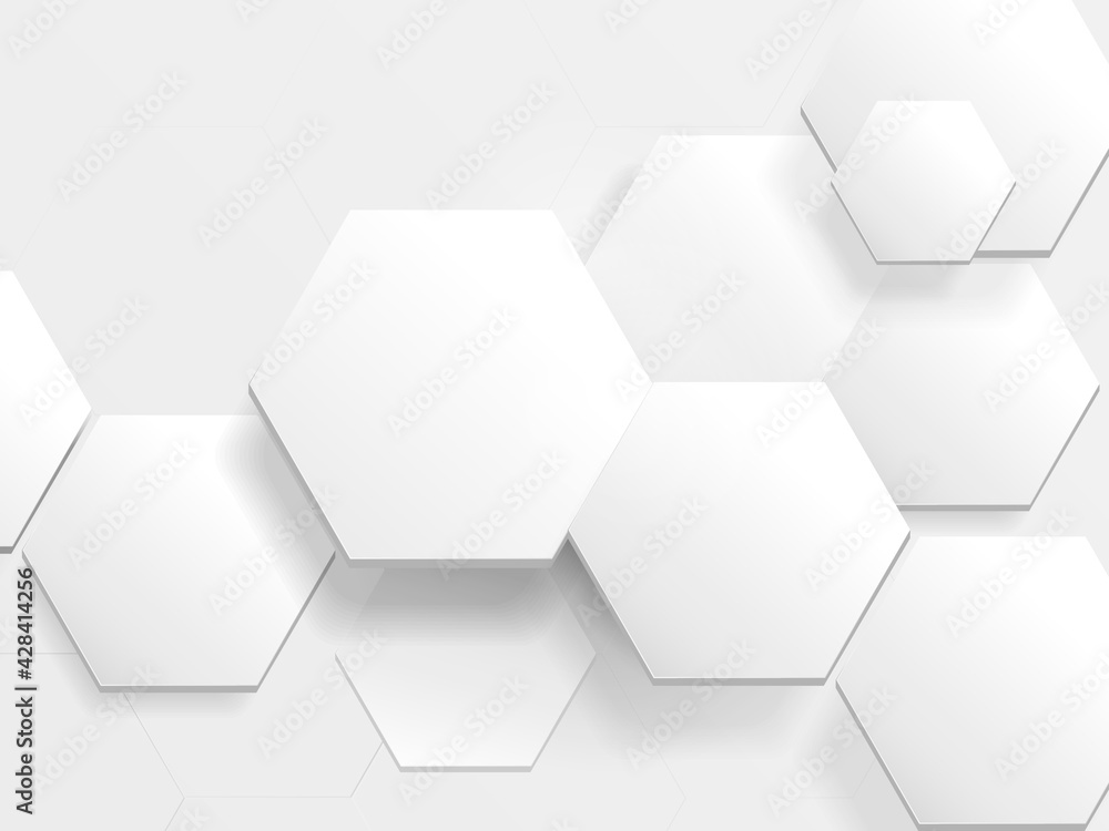 White hexagon technology digital hi tech concept background. Abstract hexagon frame for your design. Vector illustration White hexagon technology digital hi tech concept background. Abstract hexagon frame for your design. Vector illustration