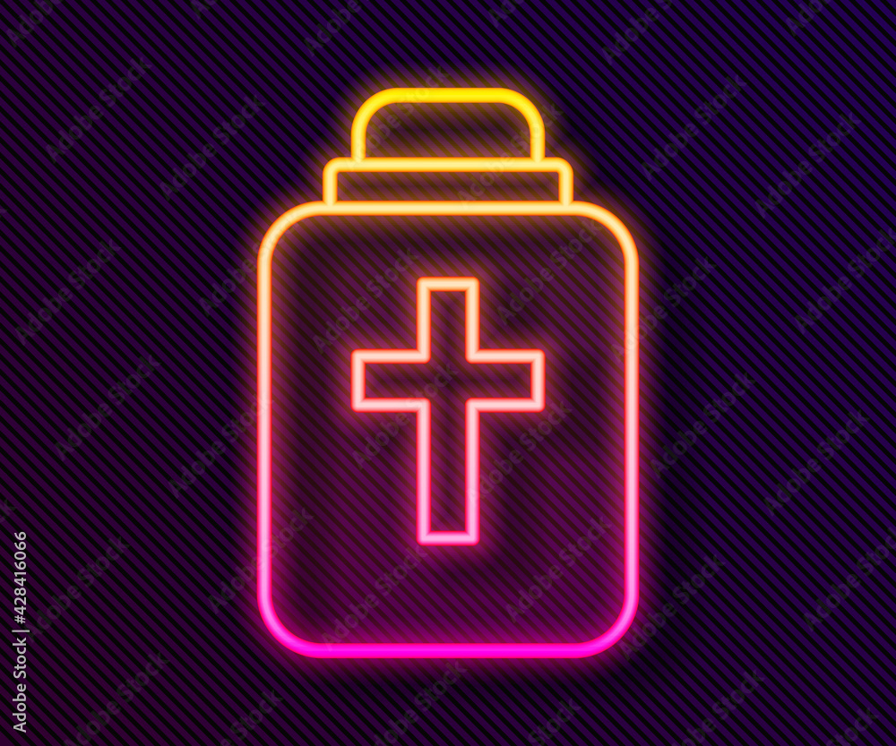 Glowing neon line Funeral urn icon isolated on black background. Cremation and burial containers, columbarium vases, jars and pots with ashes. Vector Glowing neon line Funeral urn icon isolated on black background. Cremation and burial containers, columbarium vases, jars and pots with ashes. Vector