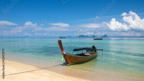 Thai longtail boat on Koh Ngai, Trang Islands (Thailand)