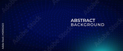 Modern business and technology banner design. Blue background color with abstract dots pattern illustration and space for the text.