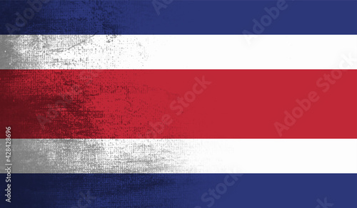 Grunge Costa Rica flag. Costa Rica flag with waving grunge texture.