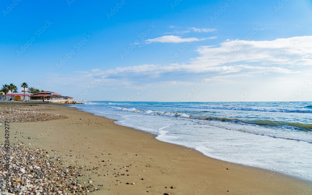 Kourion beach on Novemver in Limassol Cyprus