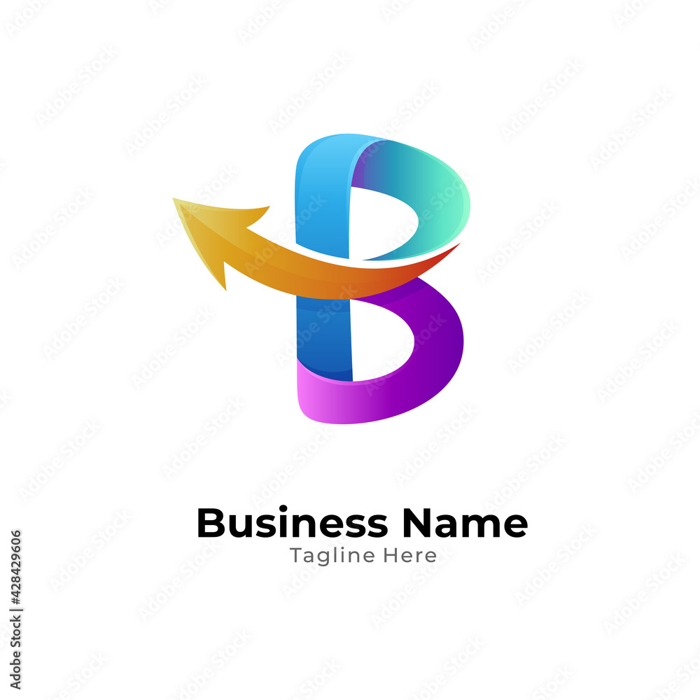 Letter B and arrow logo template ready for use Letter B and arrow logo template ready for use