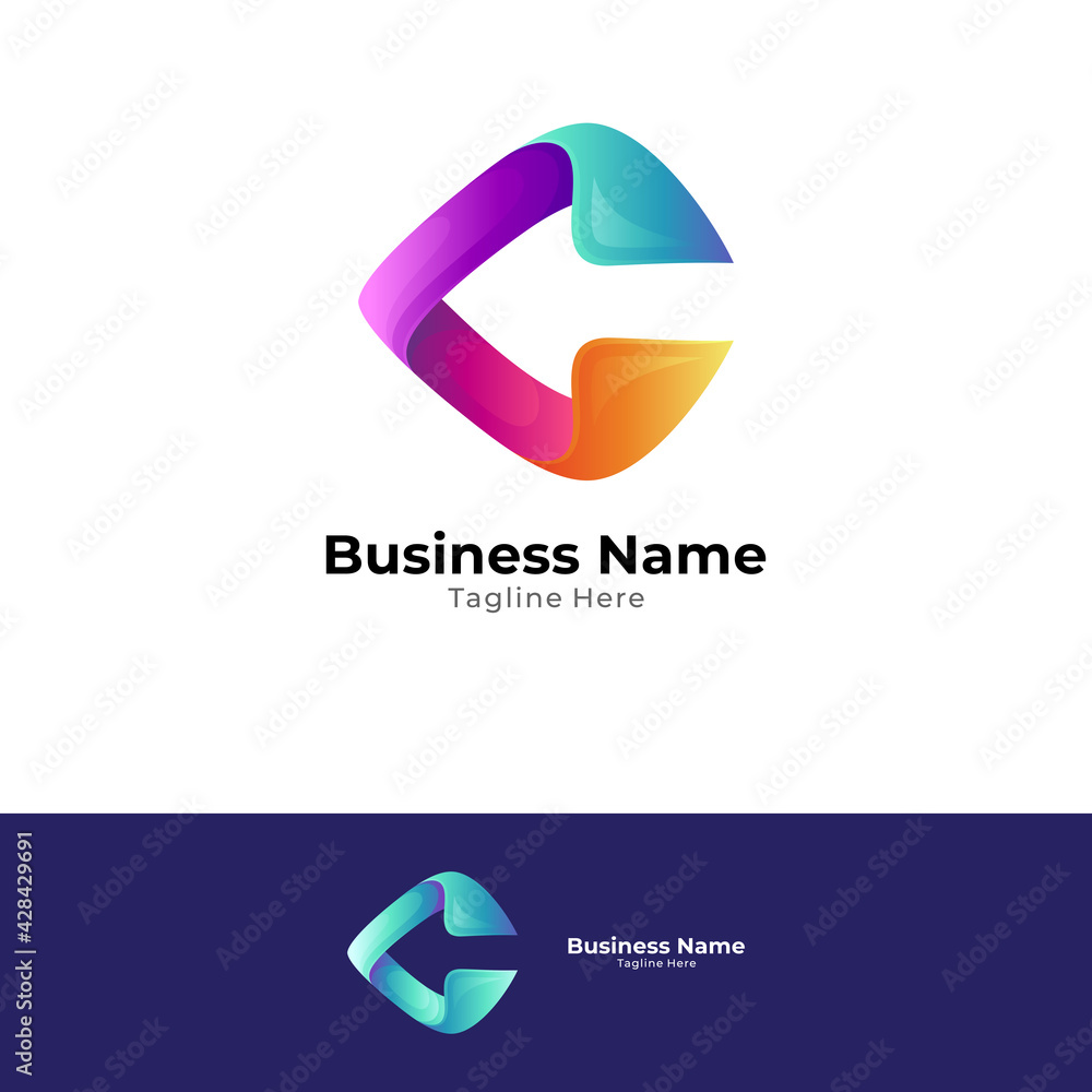Letter C with arrow logo concept ready for template Letter C with arrow logo concept ready for template