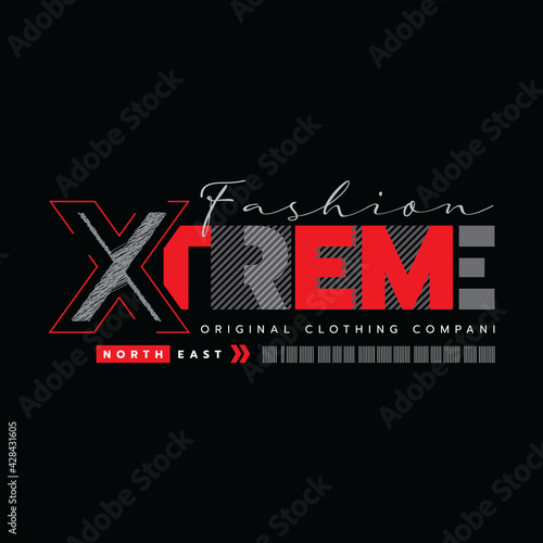 Vector illustration of graphic letters, Xtrime, creative clothes, perfect for the design of t-shirts, shirts, hoodies, etc.