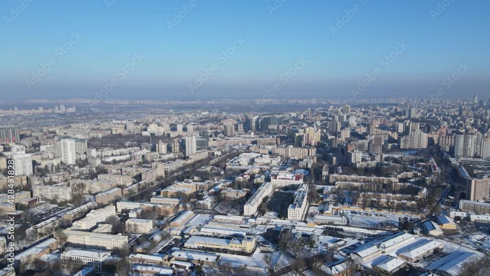 Aerial view of the winter city of Kiev, Ukraine. Aerial view of the winter city of Kiev, Ukraine.