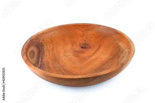 Mahogany bowl on isolated white background