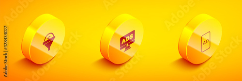 Set Isometric Lead management, Advertising and icon. Vector