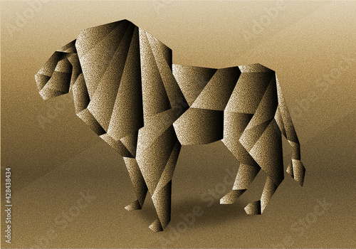 3d artistic illustration of a lion