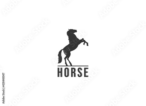 horse logo in white background