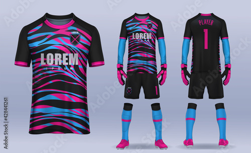 t-shirt sport design template, Soccer jersey mockup for football club. uniform front and back view.