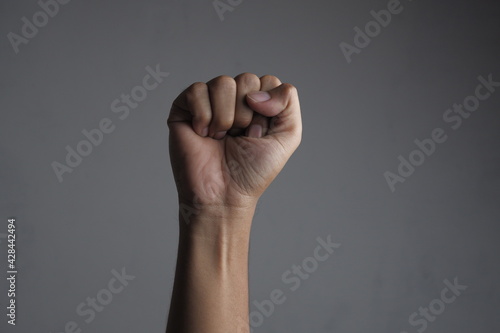 hand fist on the air