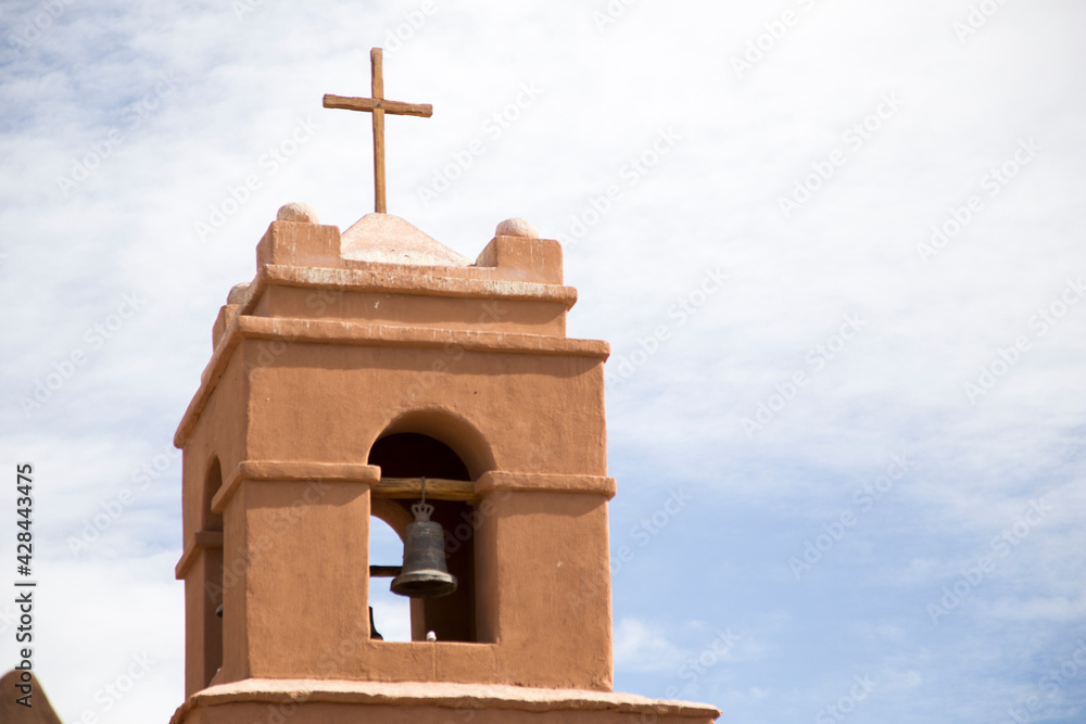 Top of the church tower at San Pedro de Atacama city Top of the church tower at San Pedro de Atacama city