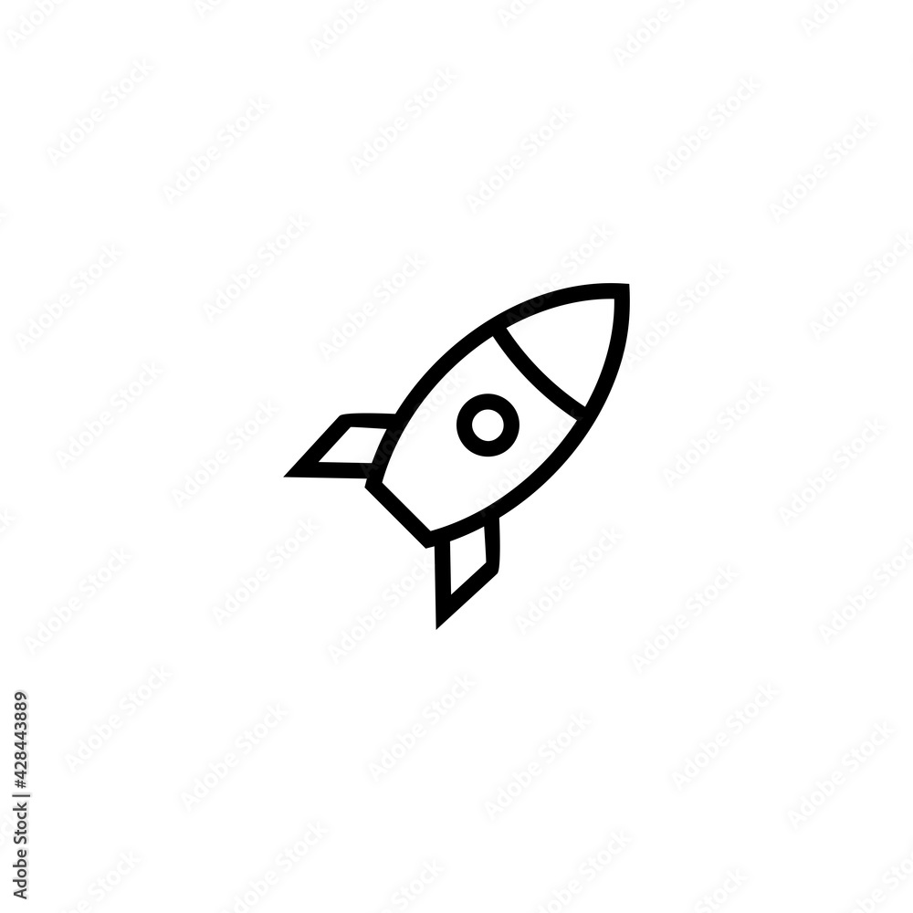 Rocket Logo. Simple Rocket Line Icon isolated on white Background. Usable for Business and Technology Logos. Flat Vector Logo Design Template Element. Rocket Logo. Simple Rocket Line Icon isolated on white Background. Usable for Business and Technology Logos. Flat Vector Logo Design Template Element.
