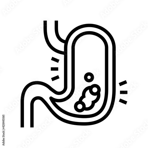 gastric disease line icon vector. gastric disease sign. isolated contour symbol black illustration