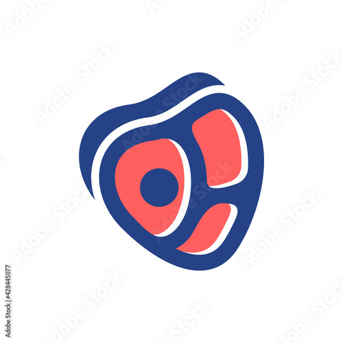 simple illustration of meat symbol on white background