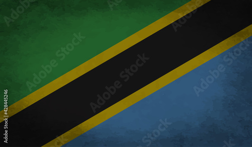 Flag of Tanzania, Grunge Abstract Brush Stroke Isolated On A White Background.