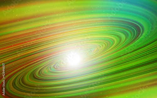 Light Green, Yellow vector texture with milky way stars.