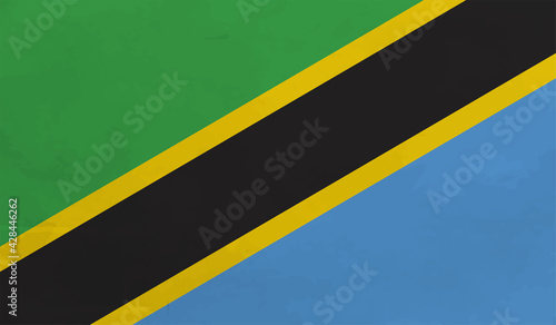 Flag of Tanzania  Grunge Abstract Brush Stroke Isolated On A White Background.
