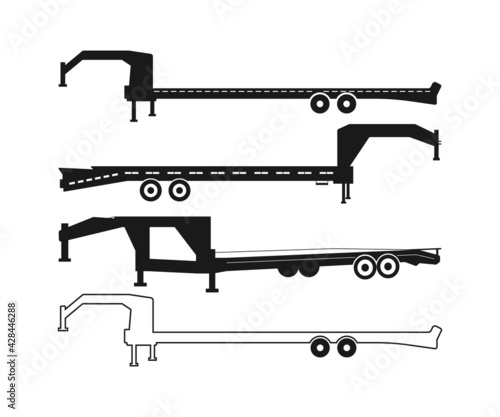 Big Tex Trailers SVG, Flatbed trailer svg, Flatbed Gooseneck Trailer SVG File, trailer park svg, Flatbed Gooseneck Trailer Silhouette, Dxf 