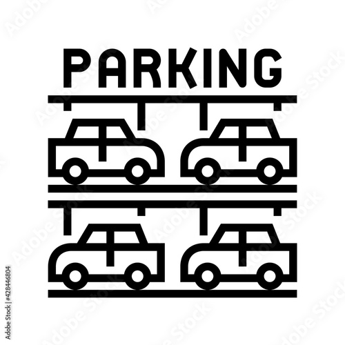 multilevel parking line icon vector. multilevel parking sign. isolated contour symbol black illustration