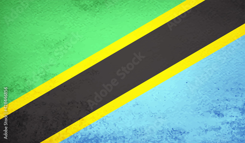Flag of Tanzania, Grunge Abstract Brush Stroke Isolated On A White Background.