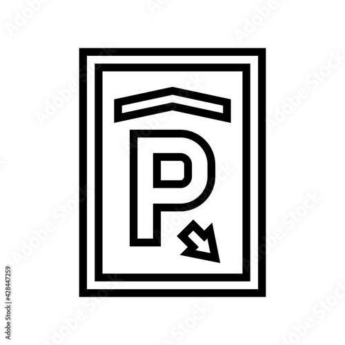 mark parking line icon vector. mark parking sign. isolated contour symbol black illustration