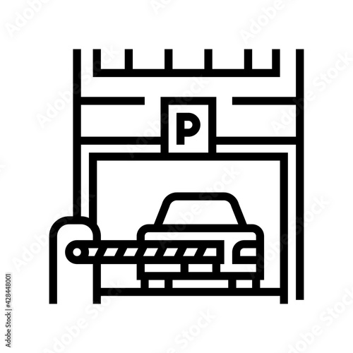 barrier of parking line icon vector. barrier of parking sign. isolated contour symbol black illustration