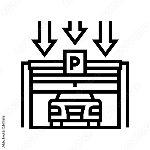 gate closing parking line icon vector. gate closing parking sign. isolated contour symbol black illustration