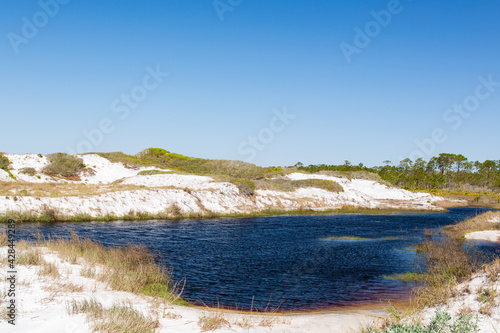 Fresh water lake among the sand dunes along Gulf of Mexico