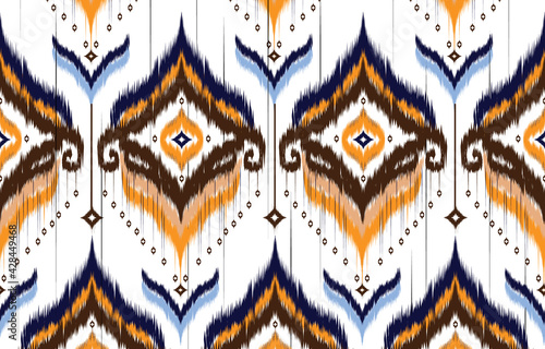 Ikat geometric folklore ornament. Tribal ethnic vector texture. 
Seamless striped pattern in Aztec style. Figure tribal embroidery. 
Indian, Scandinavian, Gyp
sy, Mexican, folk pattern.