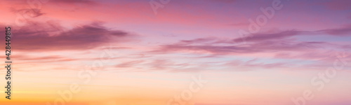Fotografie Beautiful sky at sunset in the south of France