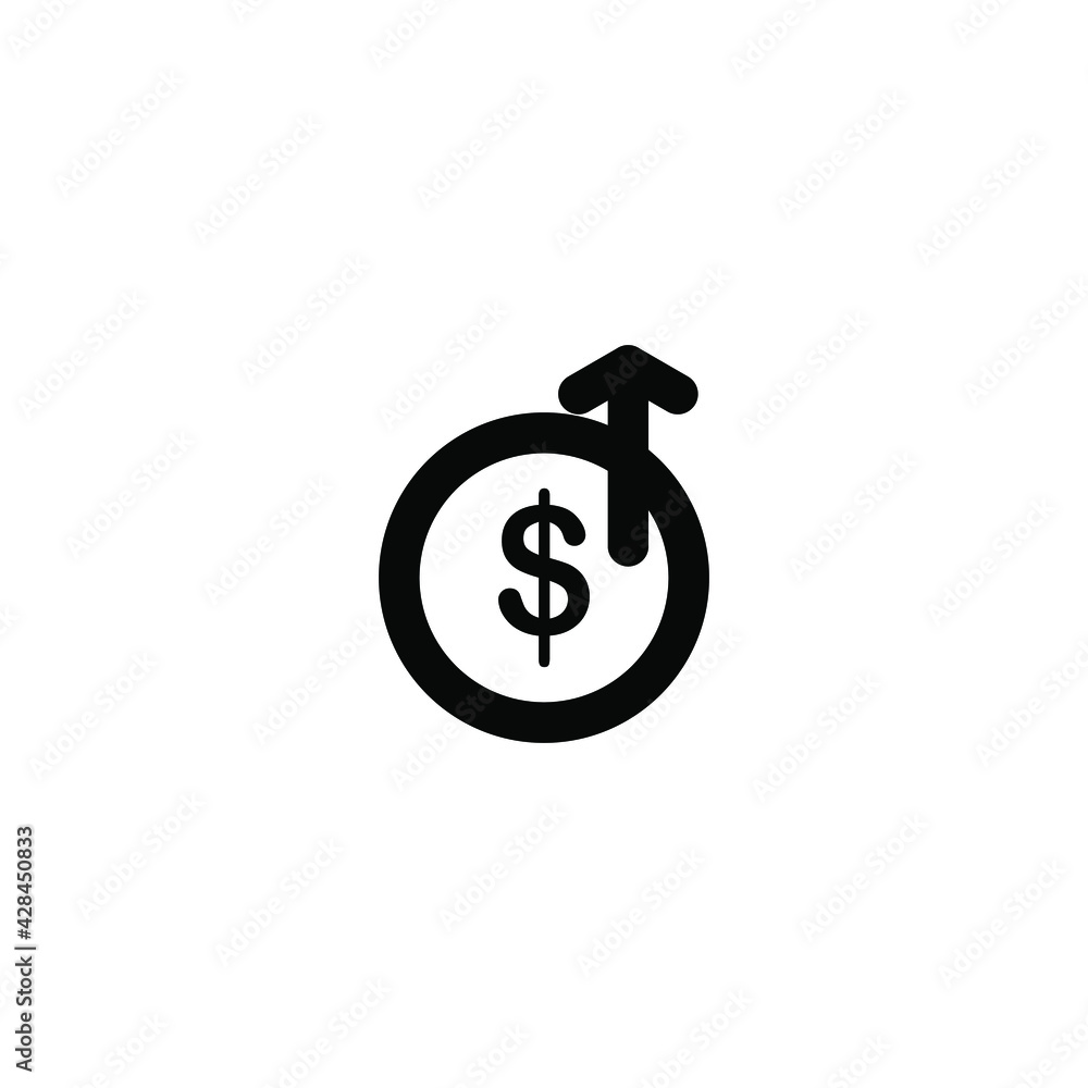 Simple Icon Investment Increase Graph Vector Illustration Design. Outline Style, Black Solid Color. Simple Icon Investment Increase Graph Vector Illustration Design. Outline Style, Black Solid Color.