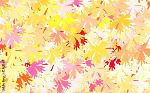 Light Red, Yellow vector natural pattern with trees, branches.