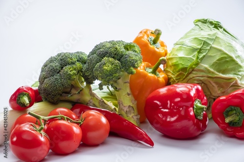 Fresh vegetable isolated nutrition healthy. studio