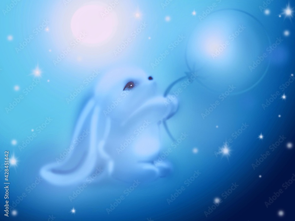 Rabbit on a moonlit night Rabbit on a moonlit night