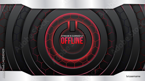offline streaming live stream game mode dark background. futuristic gaming vector illustration