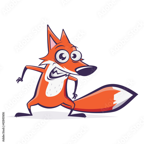 funny cartoon illustration of a naughty fox