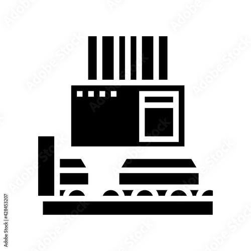 processing aluminium production line icon vector. processing aluminium production sign. isolated contour symbol black illustration