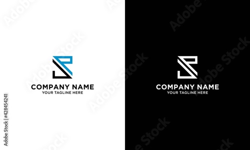 Unique modern trendy JP black and blue color initial based icon logo