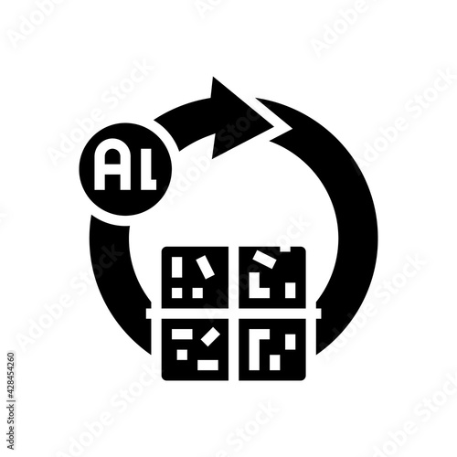 recycling aluminium production line icon vector. recycling aluminium production sign. isolated contour symbol black illustration