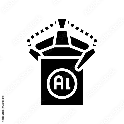 carrying aluminium production in plant line icon vector. carrying aluminium production in plant sign. isolated contour symbol black illustration